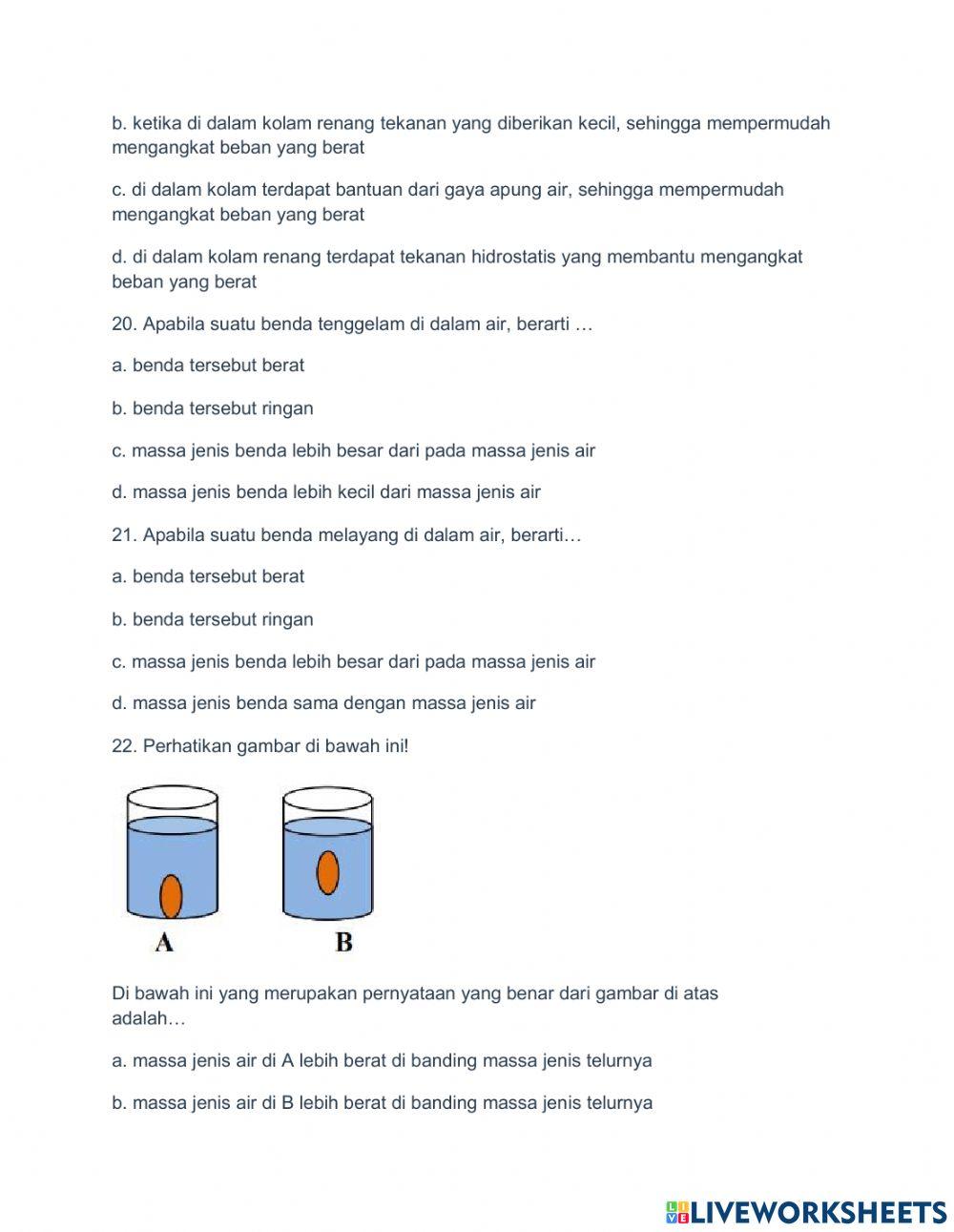 Ulangan Harian Tekanan kls 8