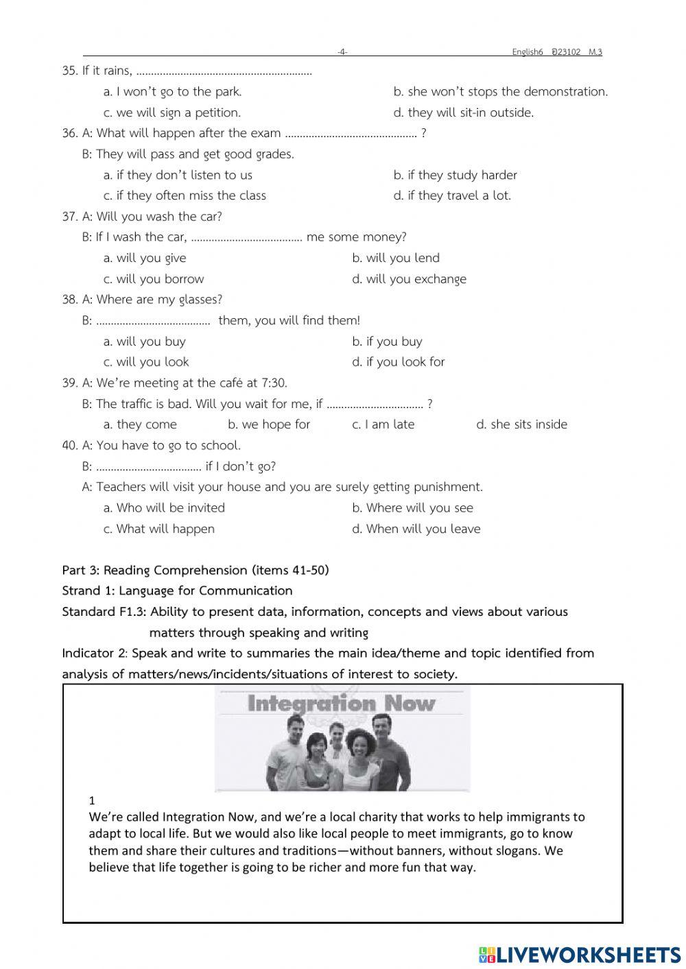 Final exam m3 huahin school