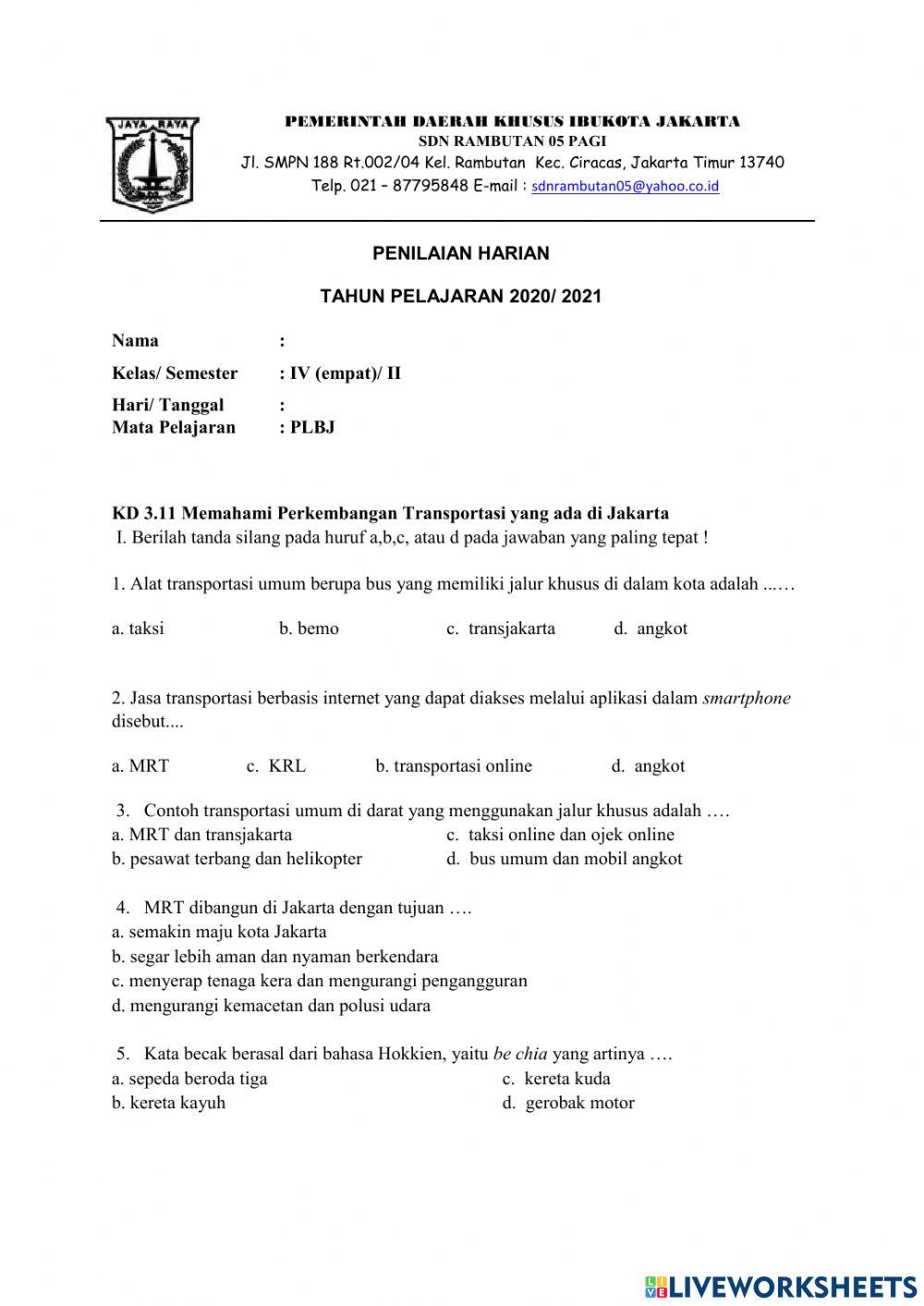 Alat Transportasi di Jakarta