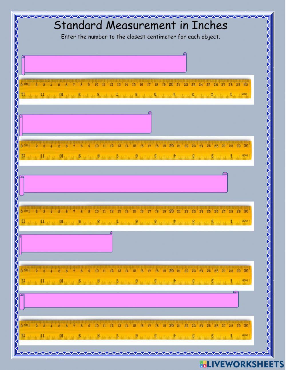 Measurement in centimeters 1