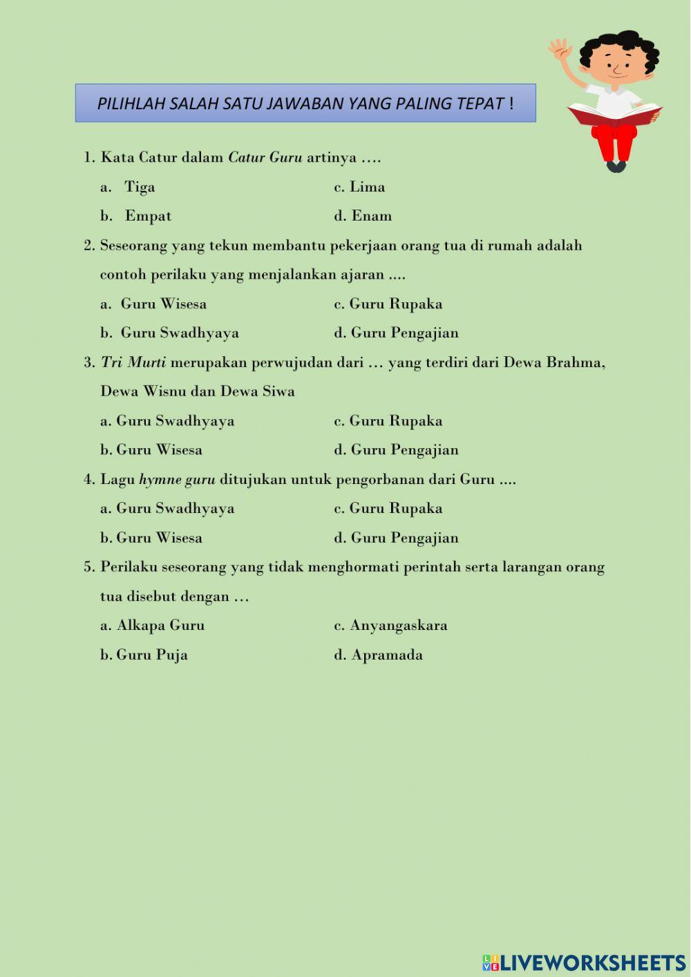 LKPD Agama Hindu kelas 5