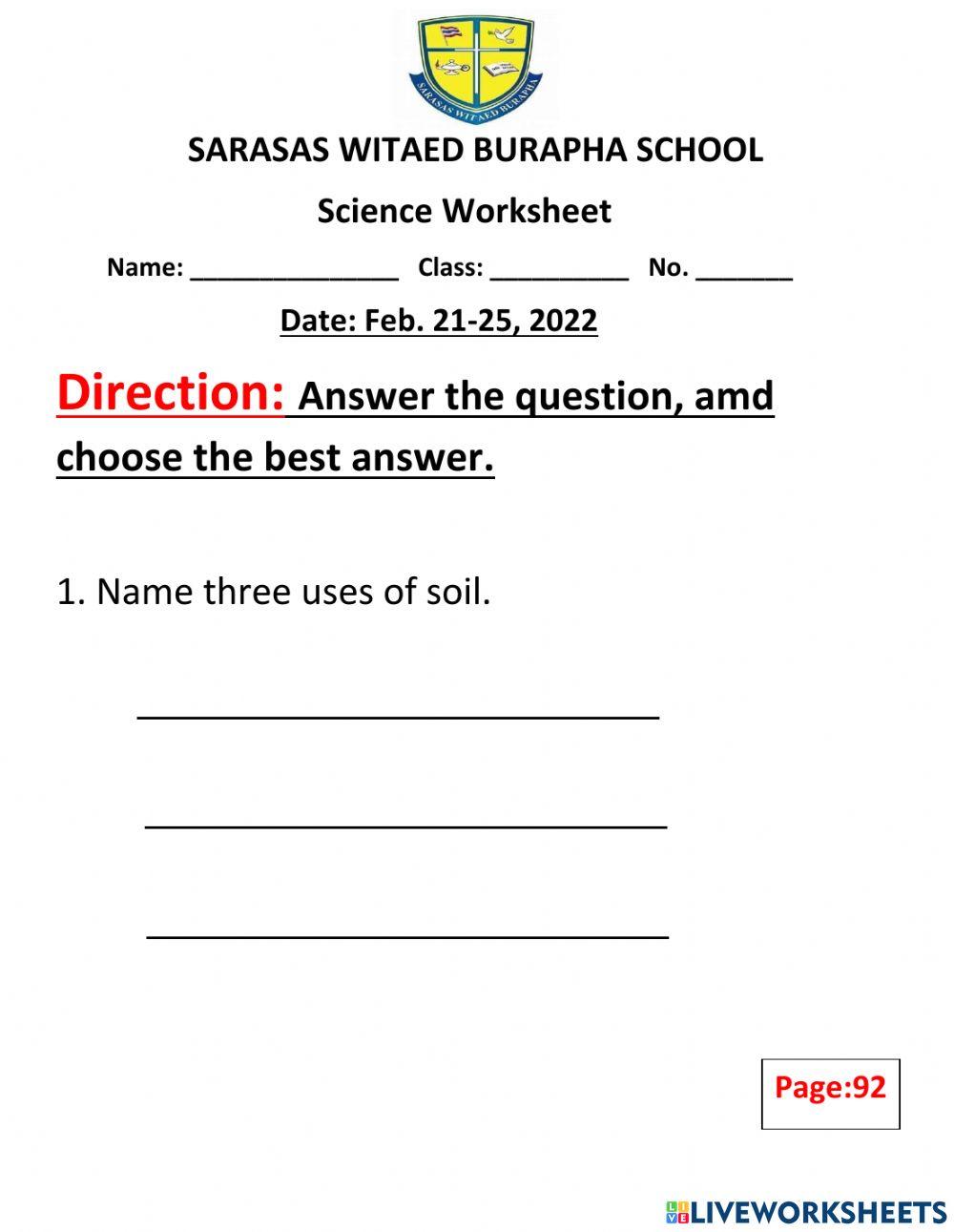 Week 17 act.2: Uses of soil