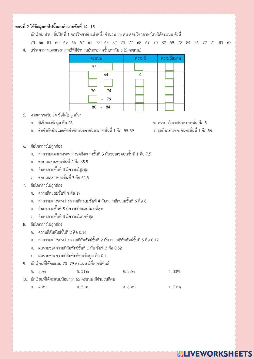 แบบประเมินหลังเรียน 20000-1401 หน่วยที่4