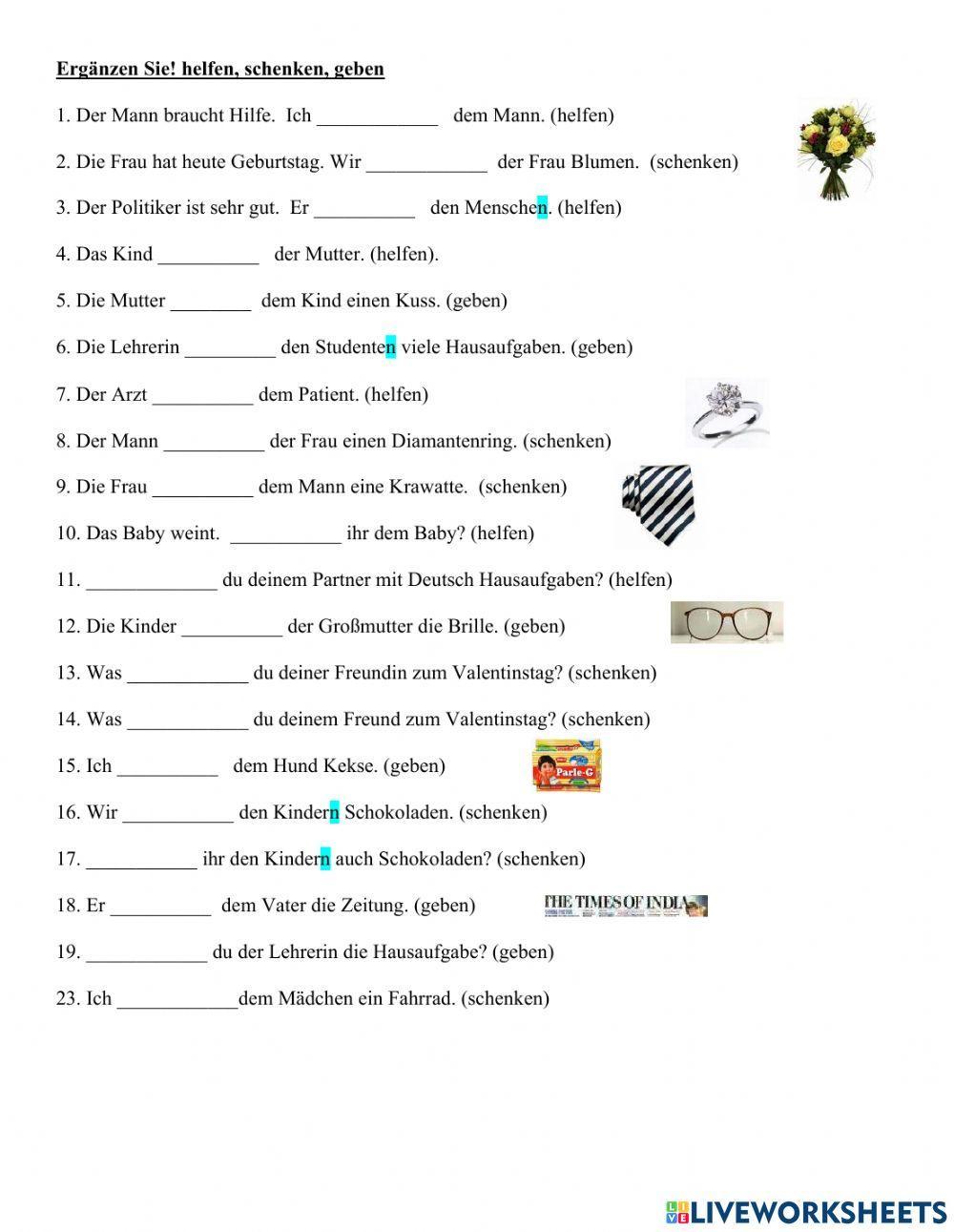Geben helfen schenken