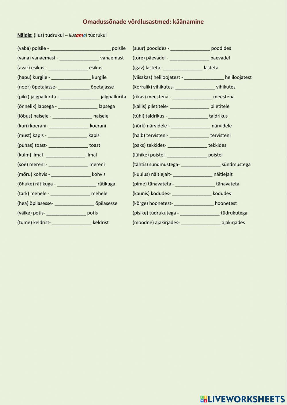 Omadussõnade võrdlusastmed