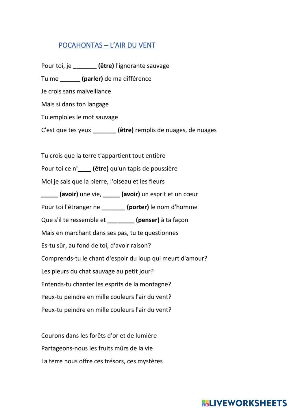 Pocahontas - l'air du vent