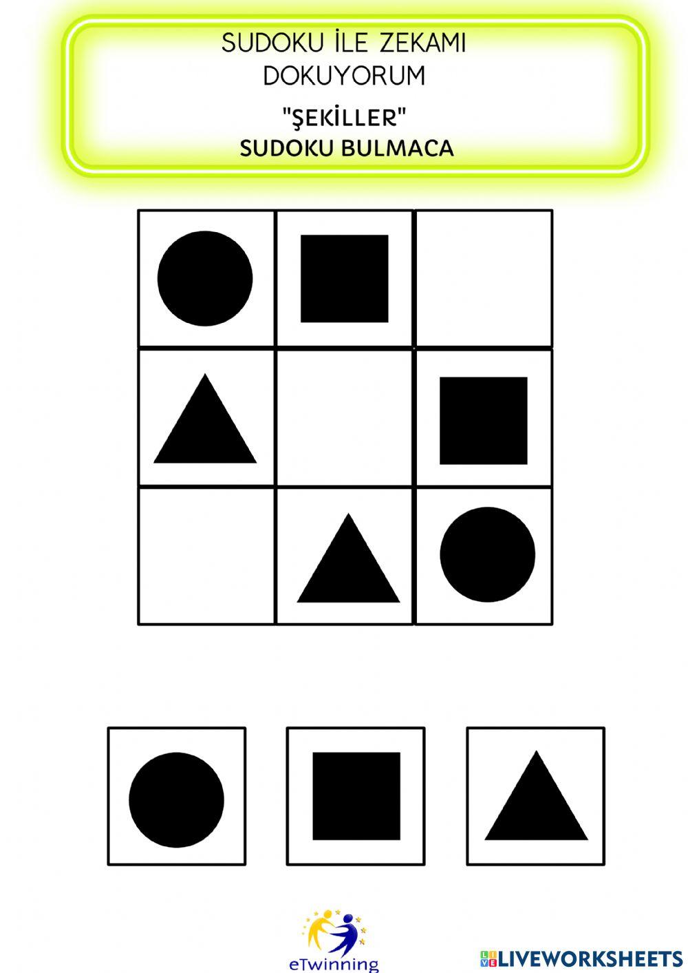 Sudoku ile Zekamı Dokuyorum-ŞEKİLLER SUDOKU