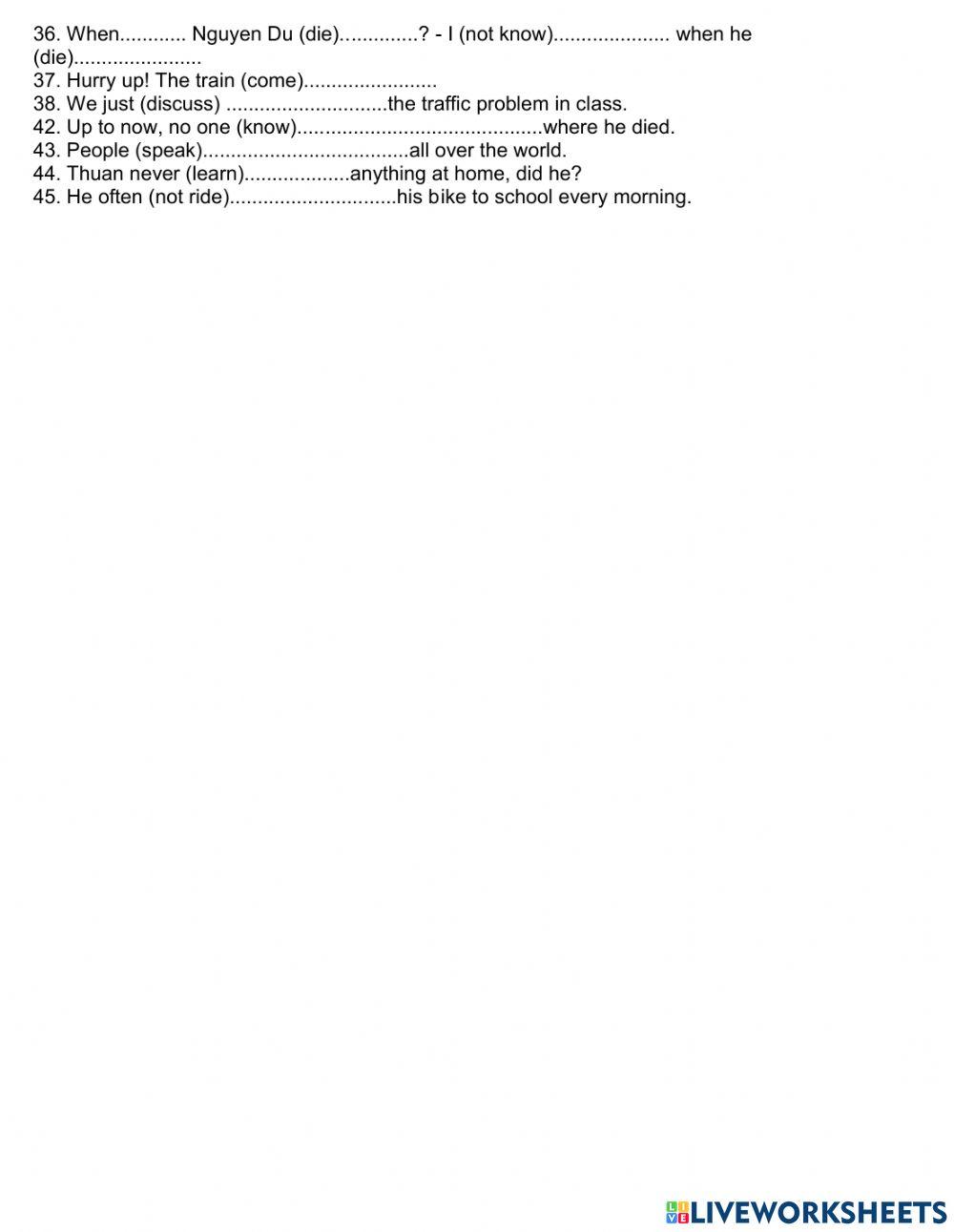 Hoan thanh - qua khu