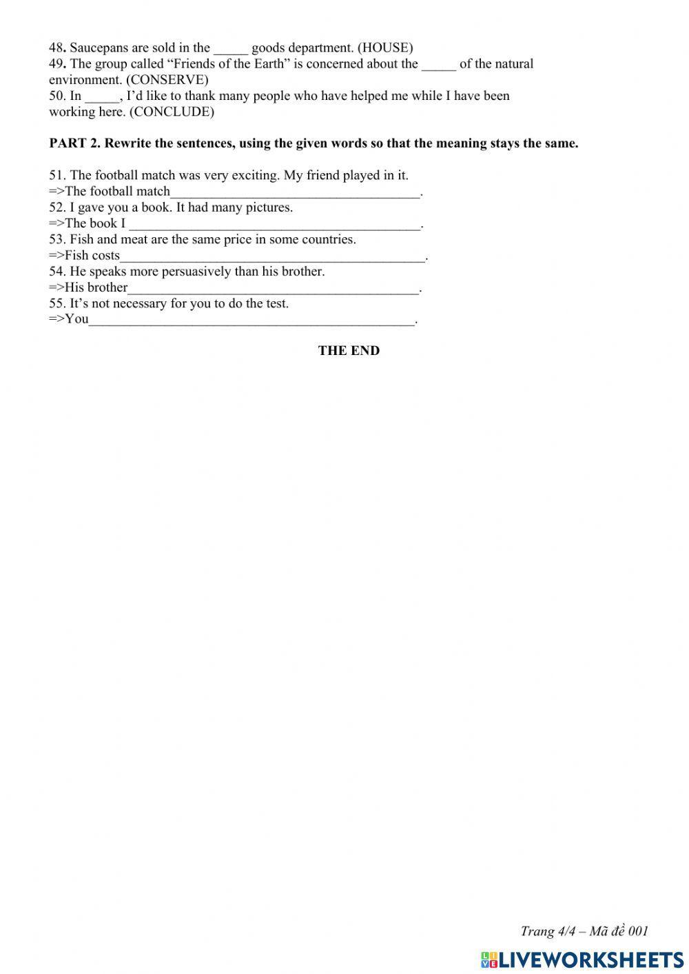Sample test for the second - mid term test – grade 10 (n06)