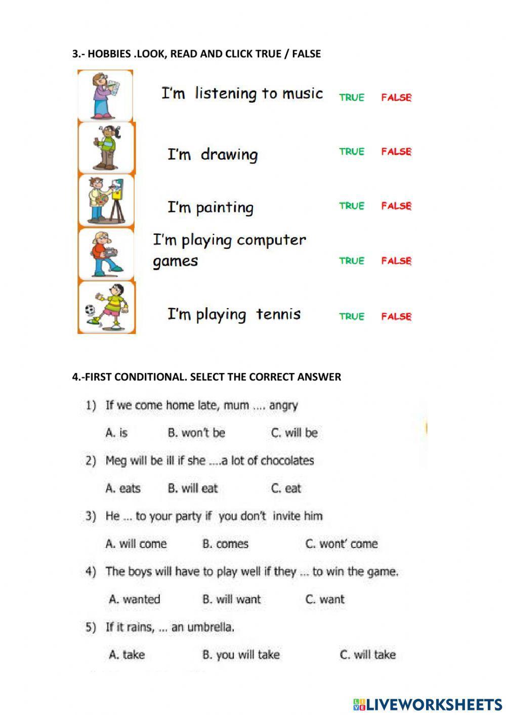 Examen de ingles del 2do quimestre 7º grado