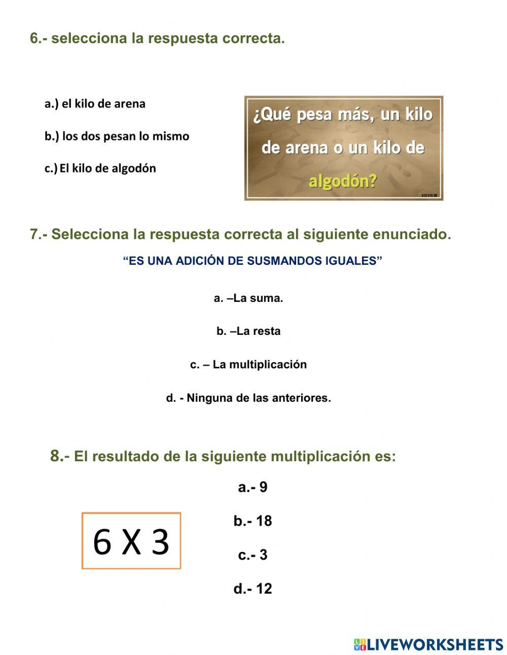 Examen de matemática
