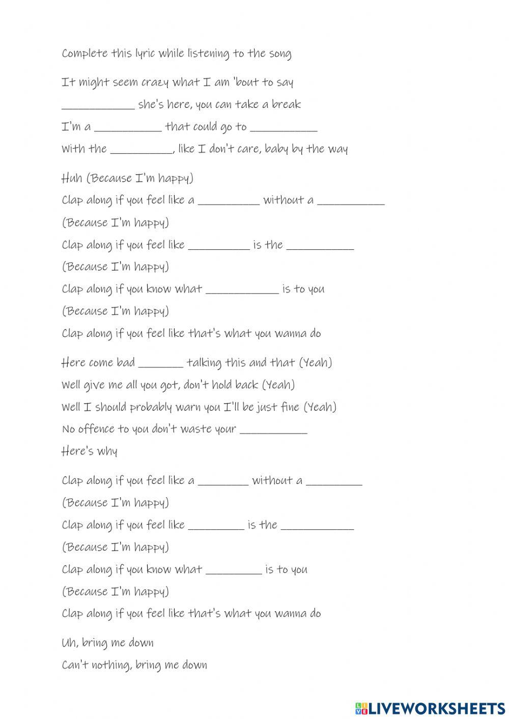 Listening to Happy song