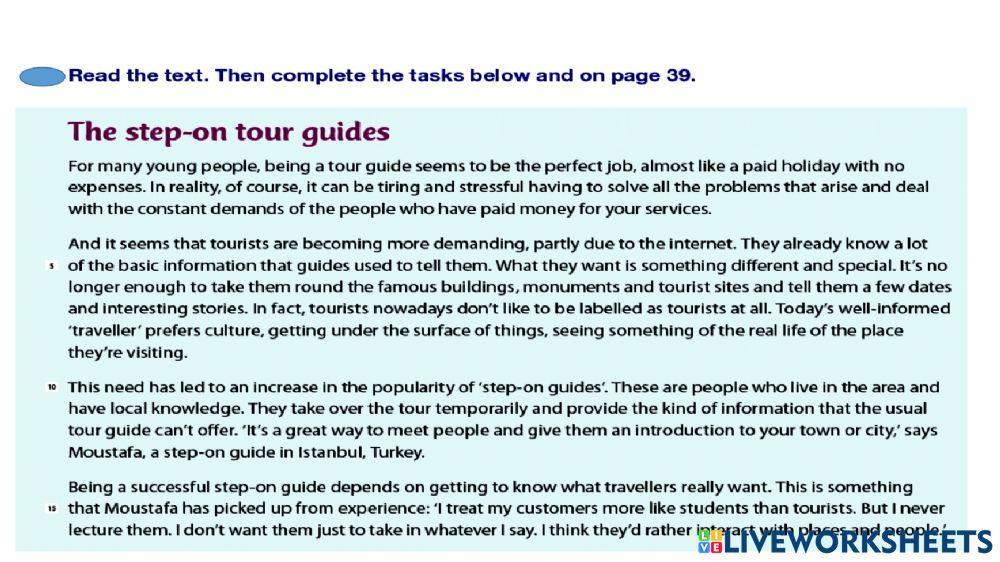 Tourist guide and echo- tourism