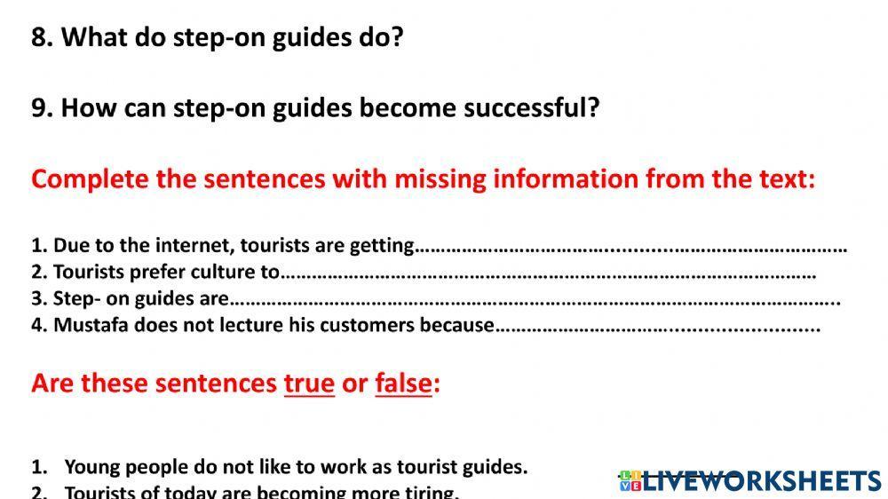 Tourist guide and echo- tourism