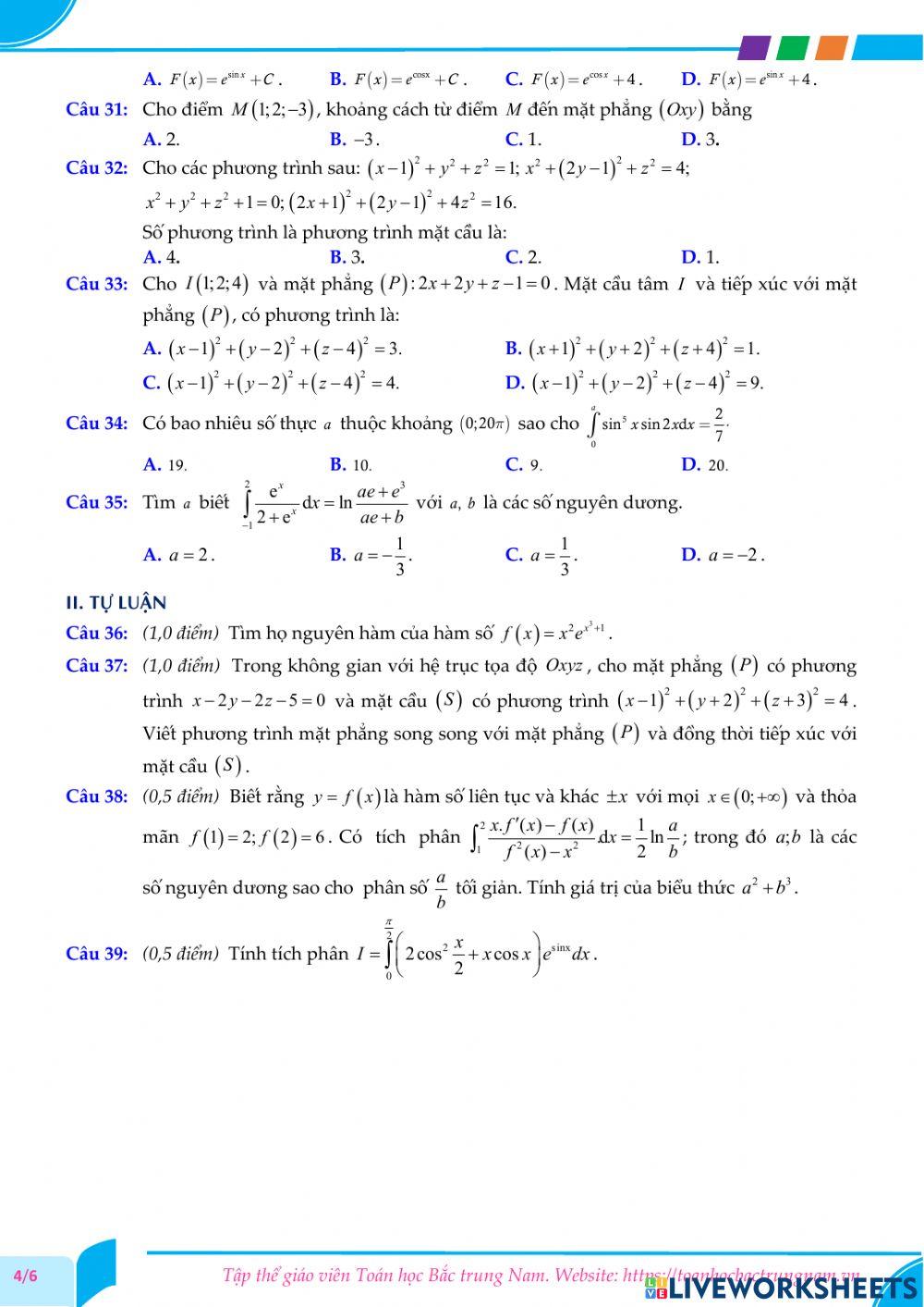 Toán 12-Kiểm tra GK2-THPT Hùng Vương, Bình Định-2021