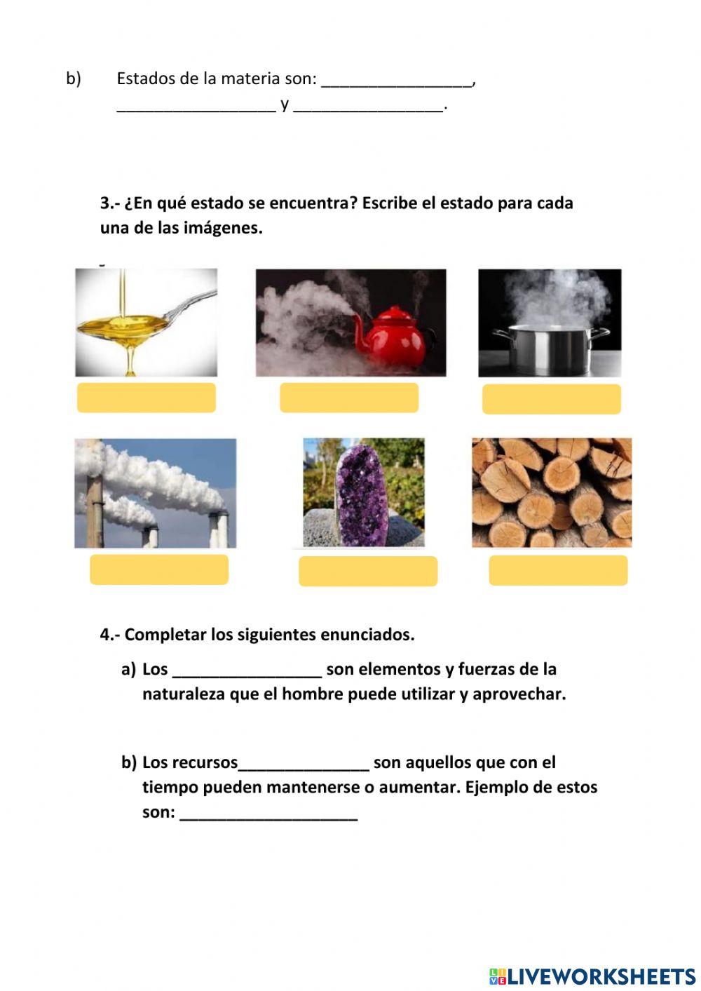 Examen cienias naturales 5to
