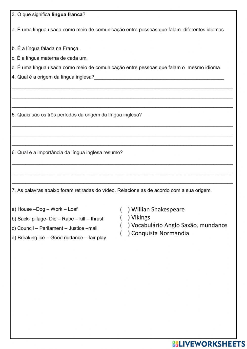 Dimensão Cultural - Origem da Língua Inglesa