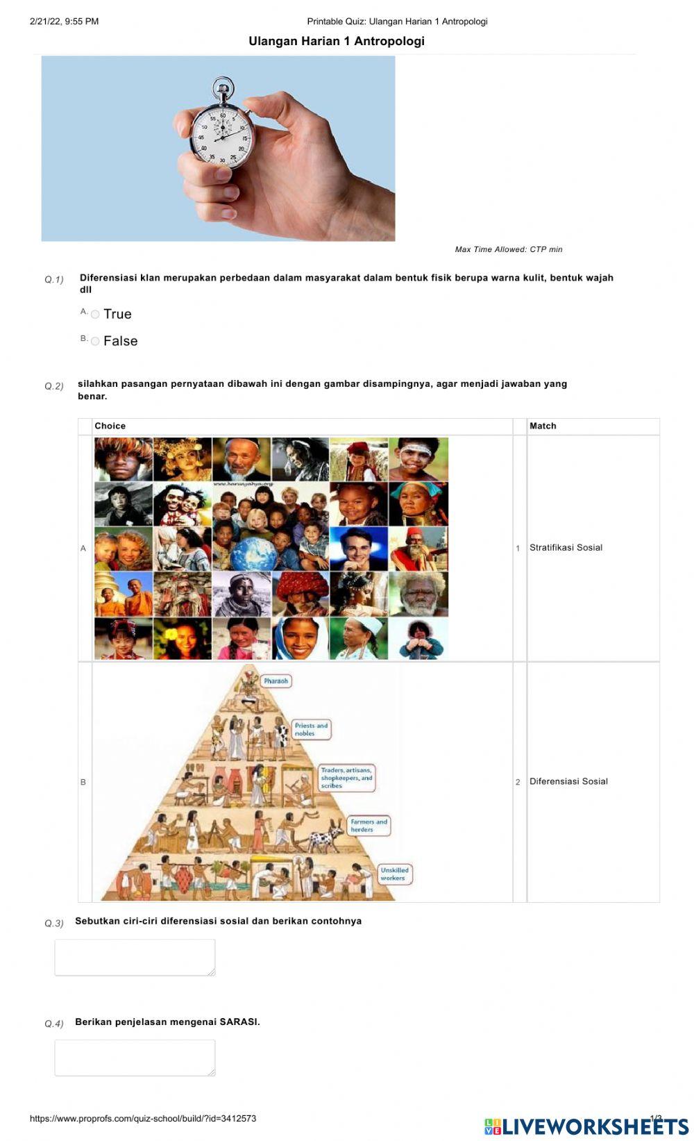 Ulangan Harian 1 Antropologi