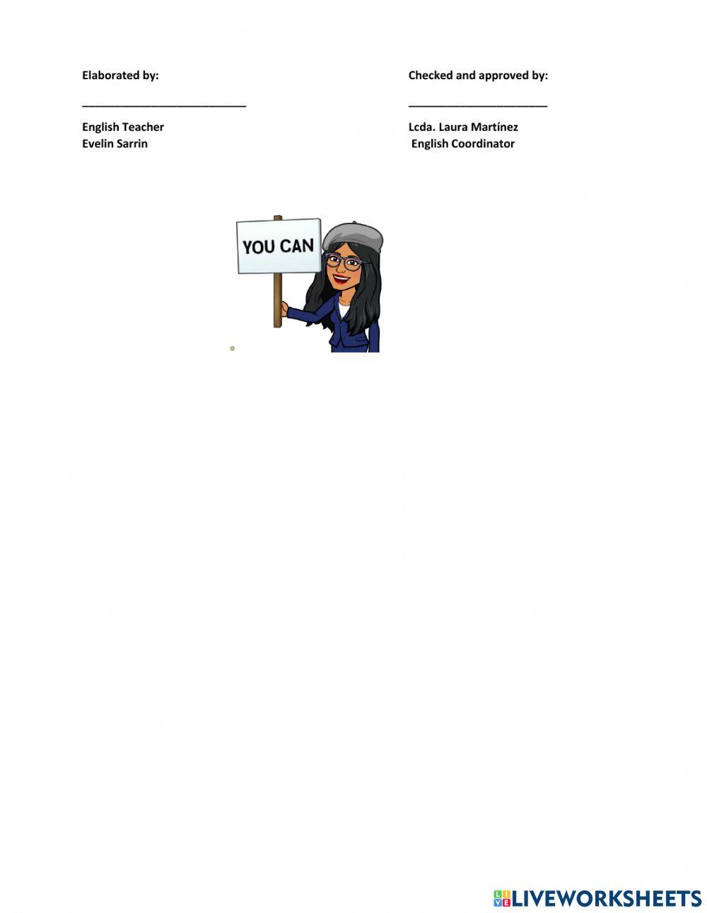 Quimestral 2 5th grade  G.V INCLUSION