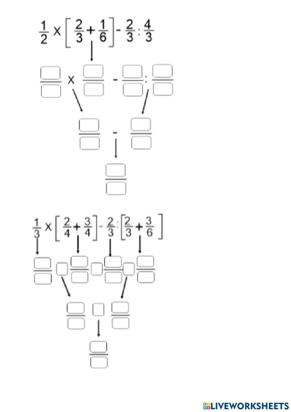 Operacions combinades de fraccions
