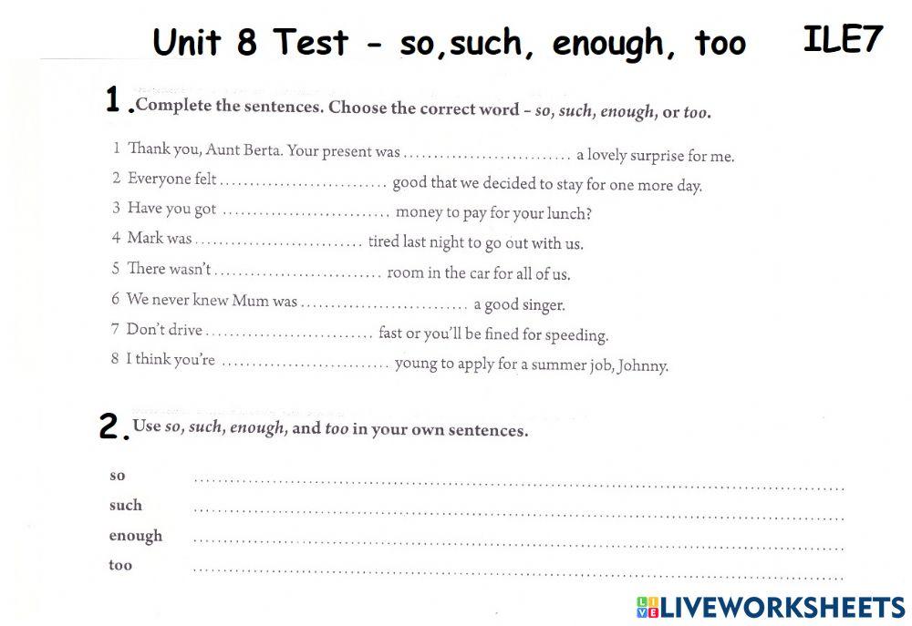 So, such, enough too