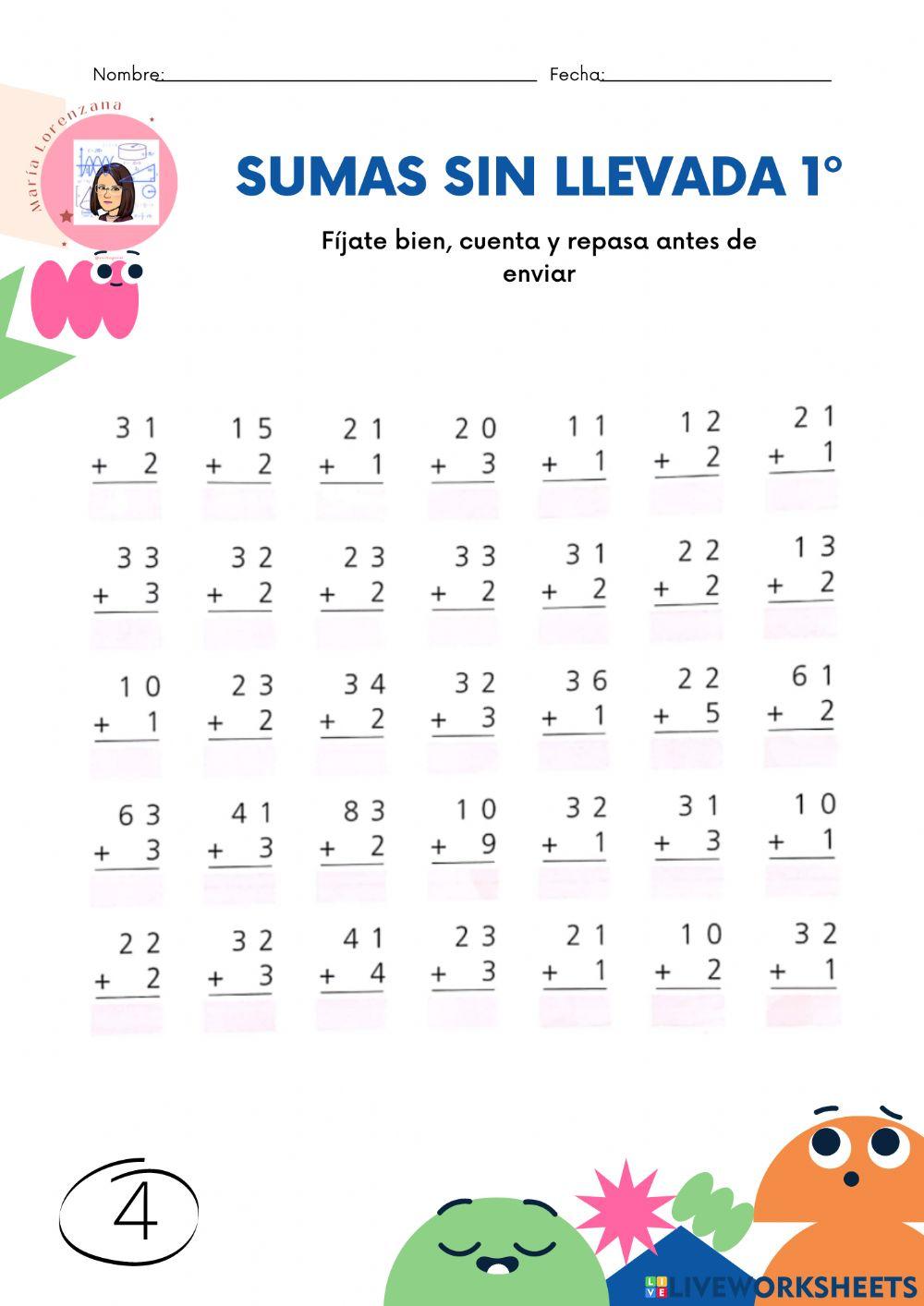Sumas sin llevadas 4