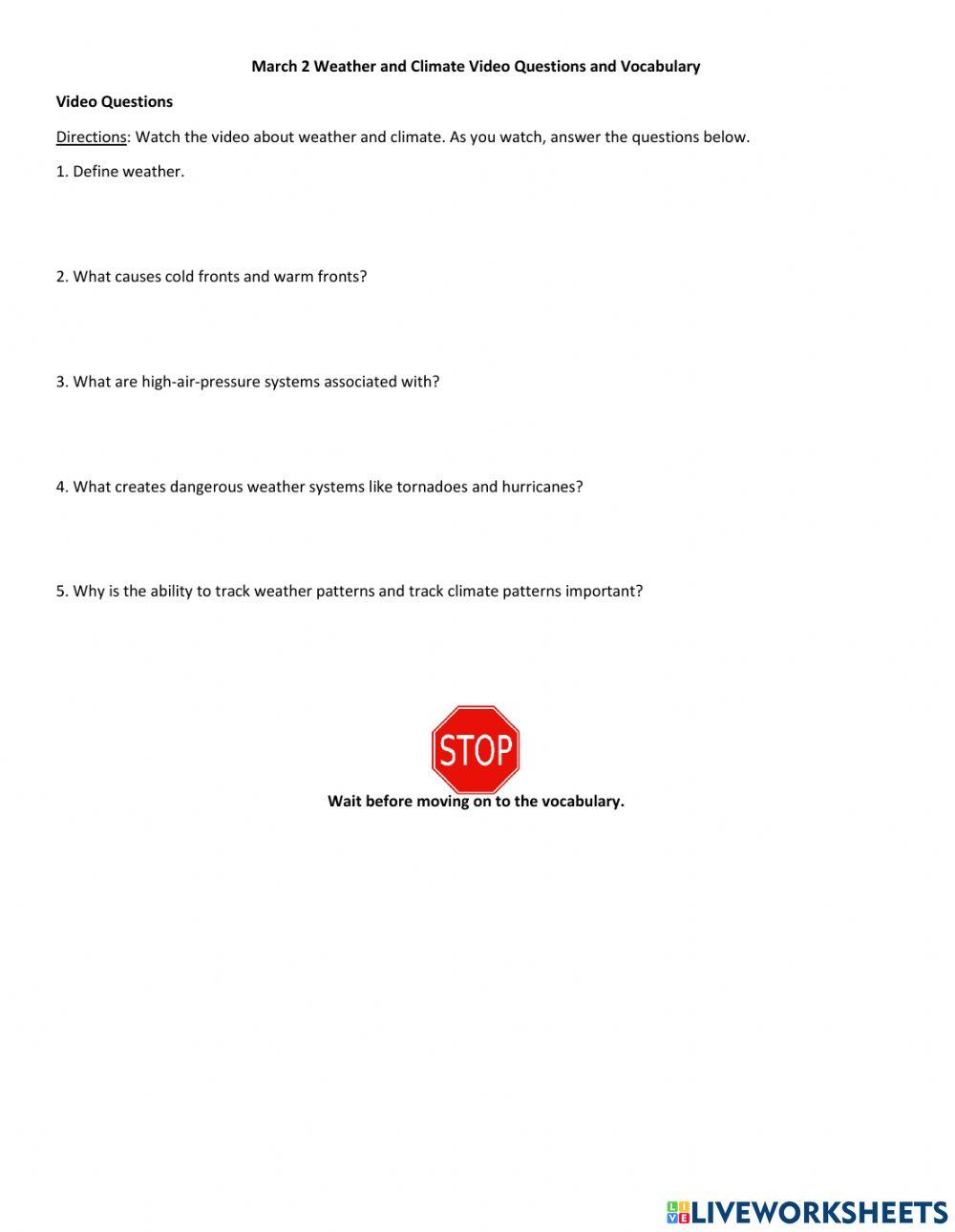 Mar 2 Weather and Climate