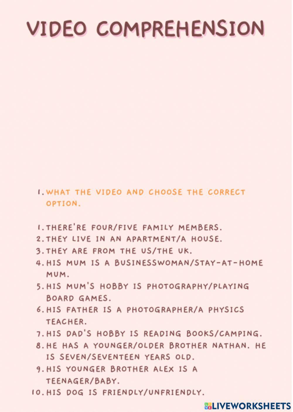 Family (video comprehension)