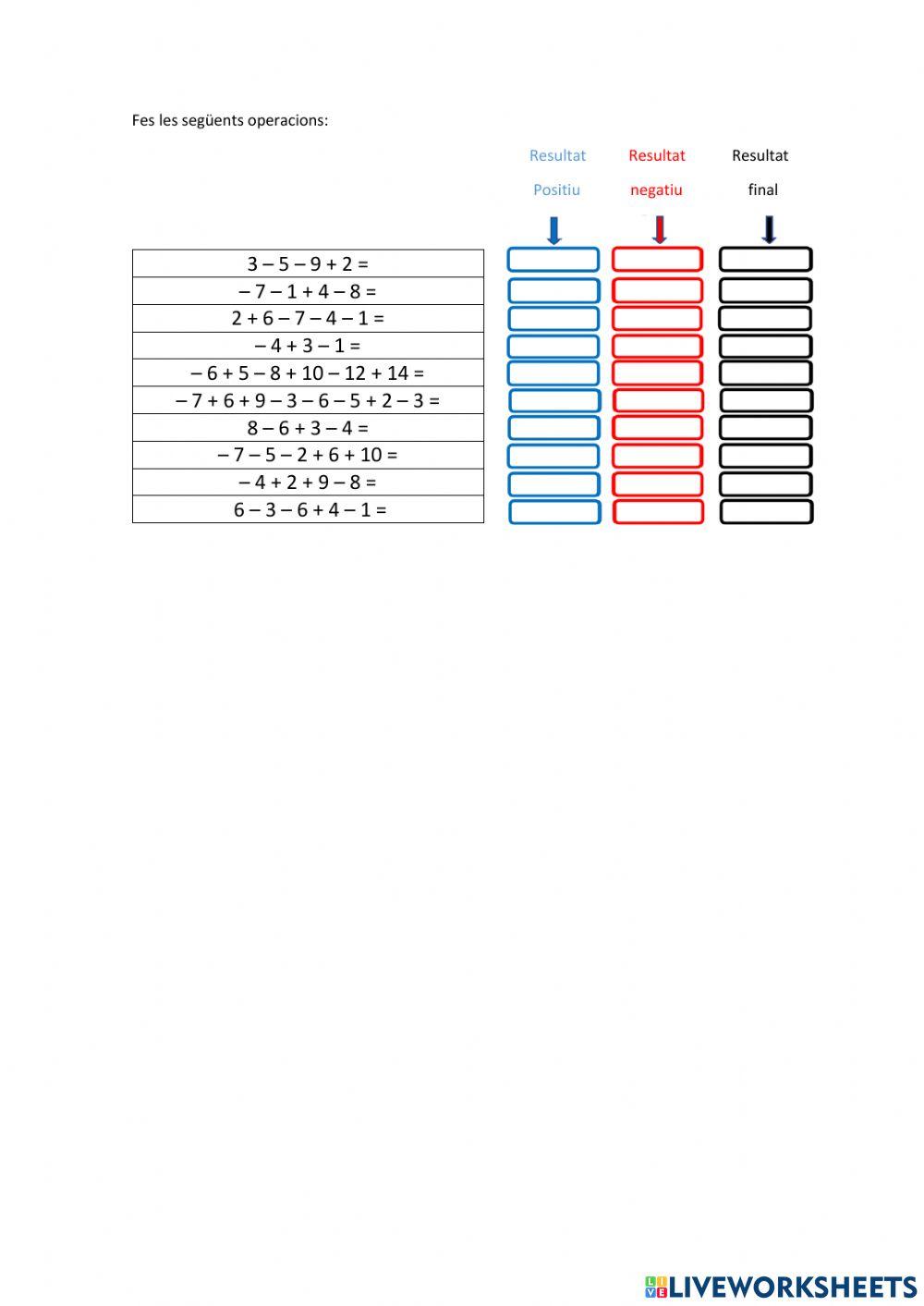 Sumes de més de dos nombres d'enters