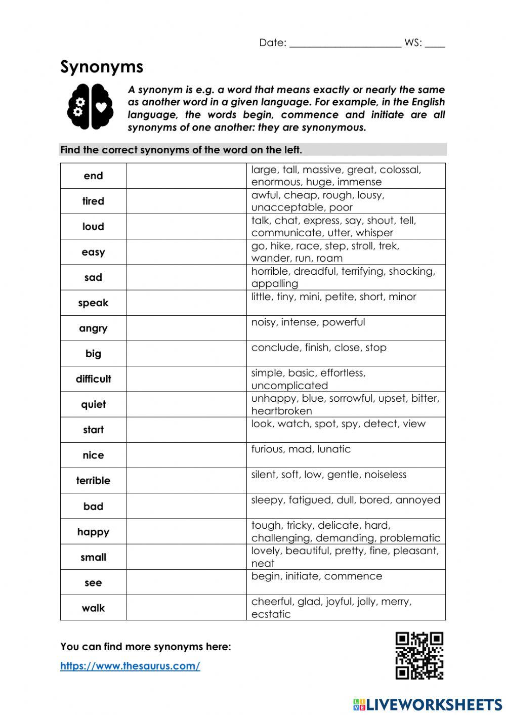 E10-synonyms for writing