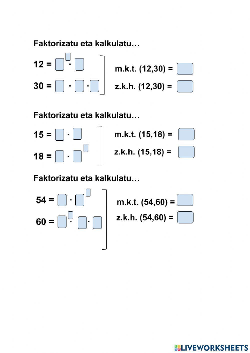 ZKH eta MKT ariketak