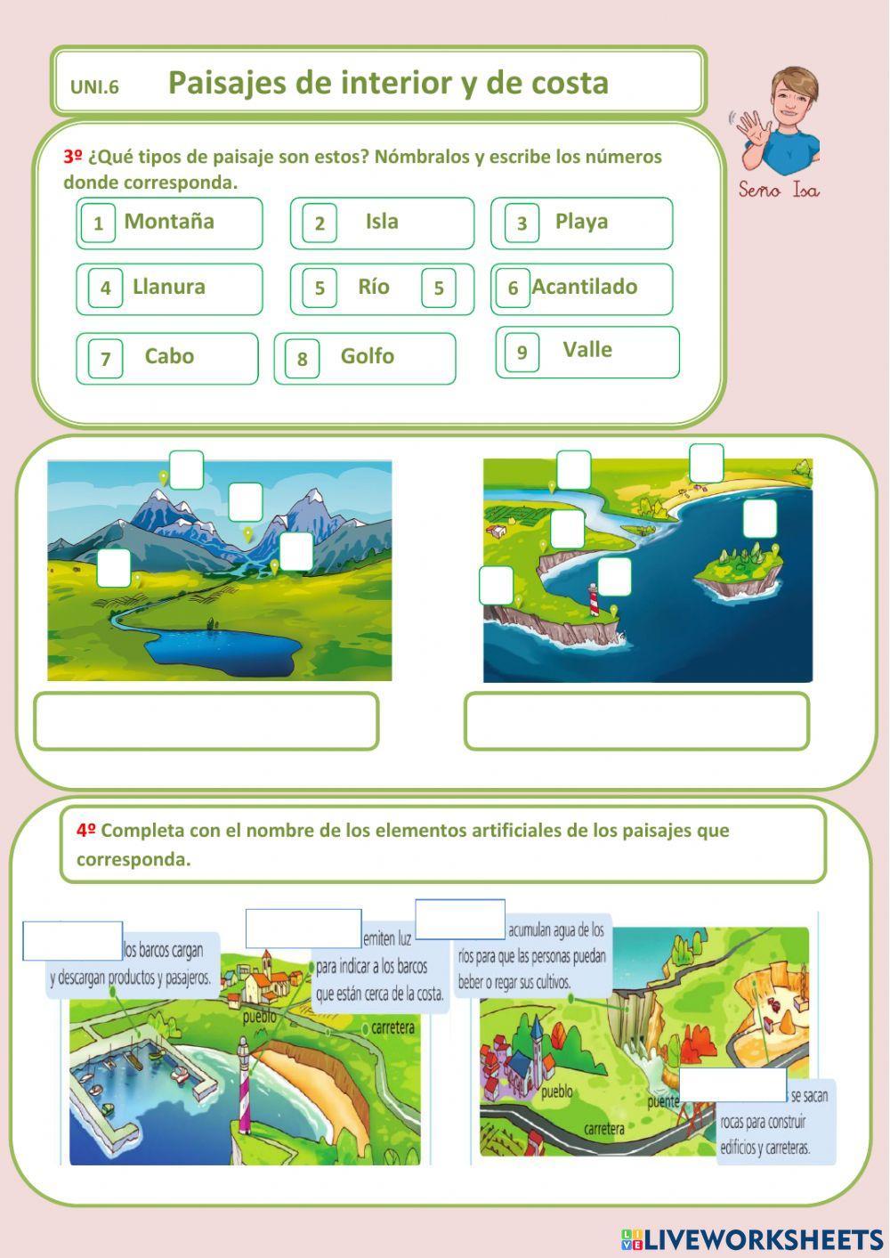 Paisajes de interior y de costa