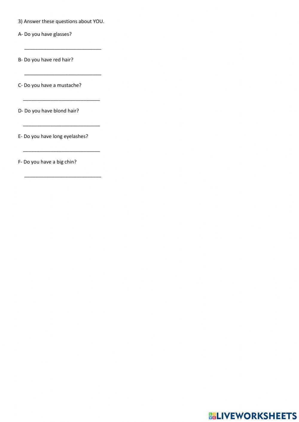 Unit 2: Verb Have and Physical description