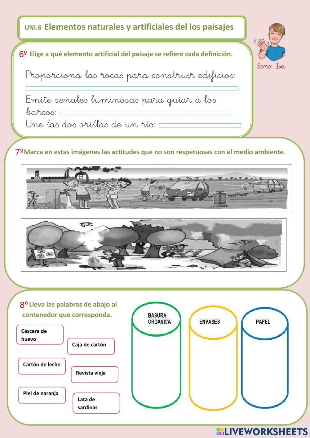 Elementos naturales y artificiales del paisaje