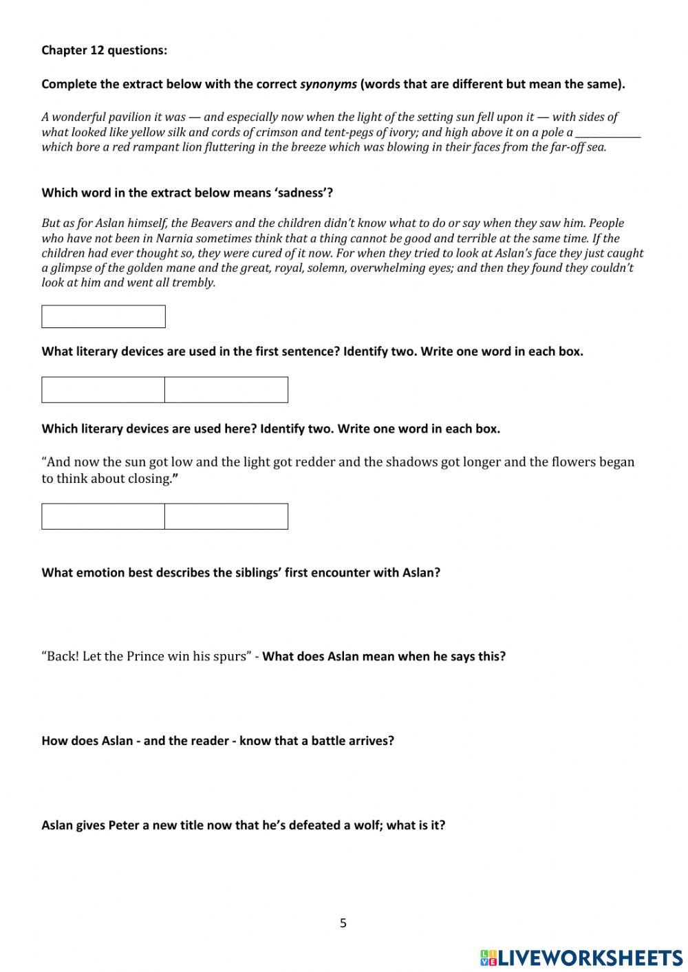 The Lion the Witch and the WardrobeChapter 12