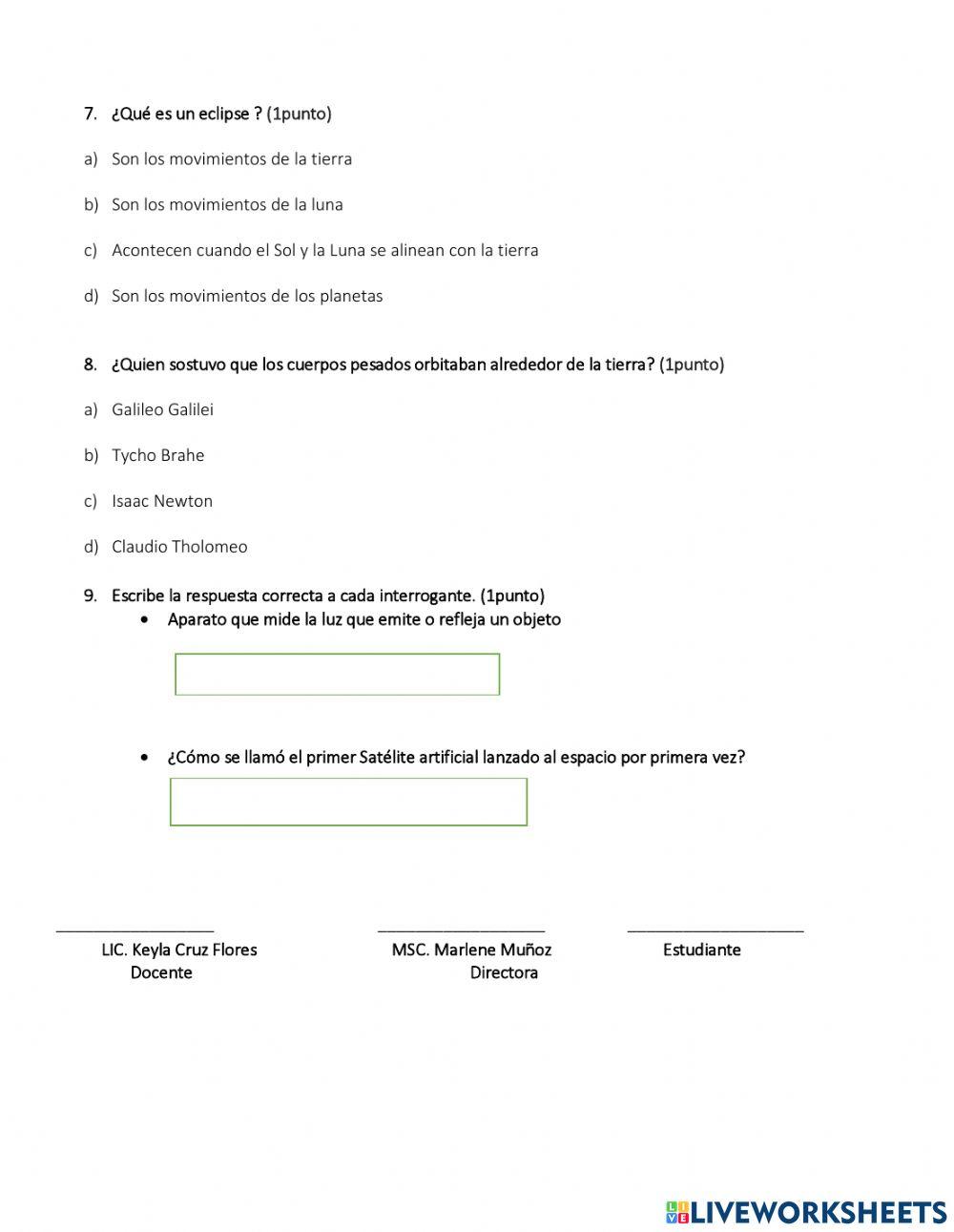 Examen de ciencias iiq