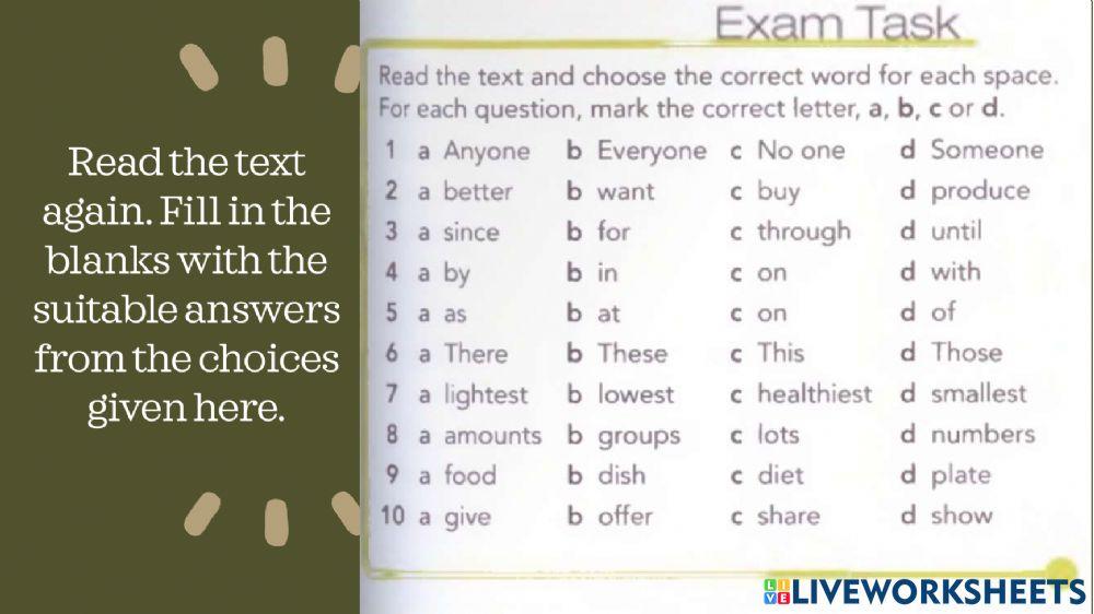 Close up unit 2 reading