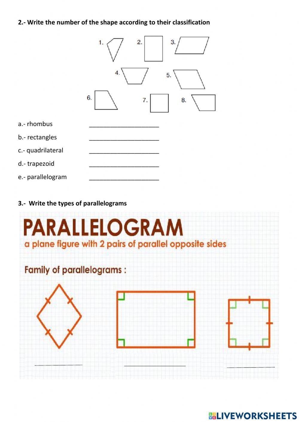 Quadrilaterals, parallelograms