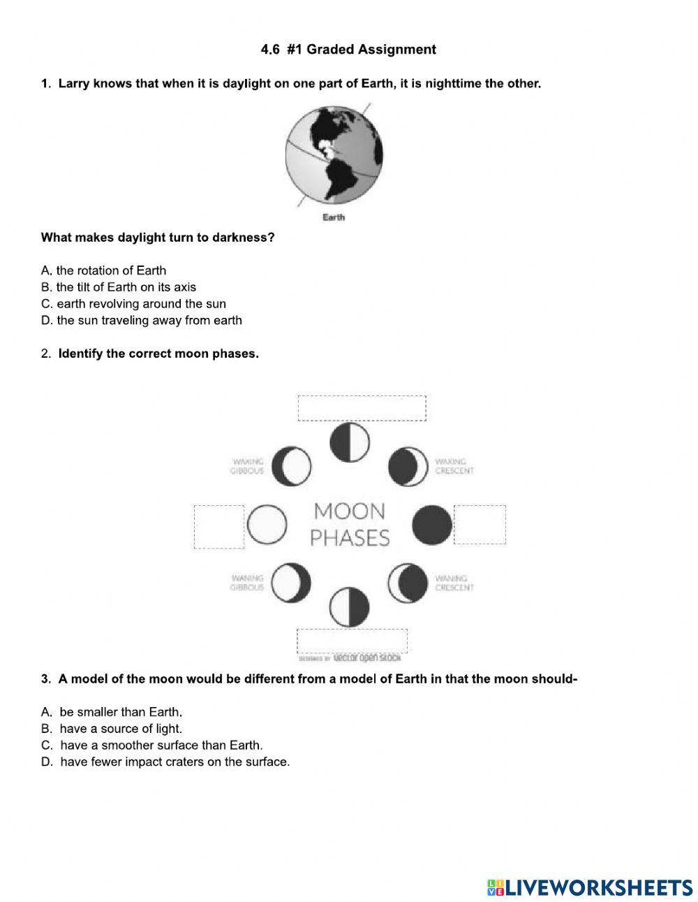 4.6 Earth, Moon, and Sun Classwork