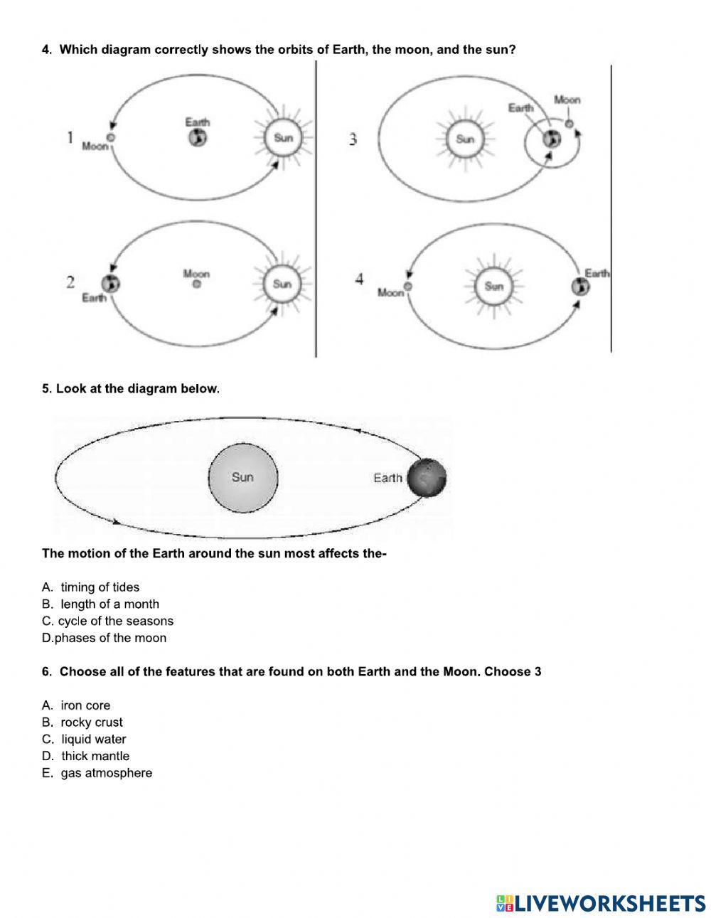 4.6 Earth, Moon, and Sun Classwork