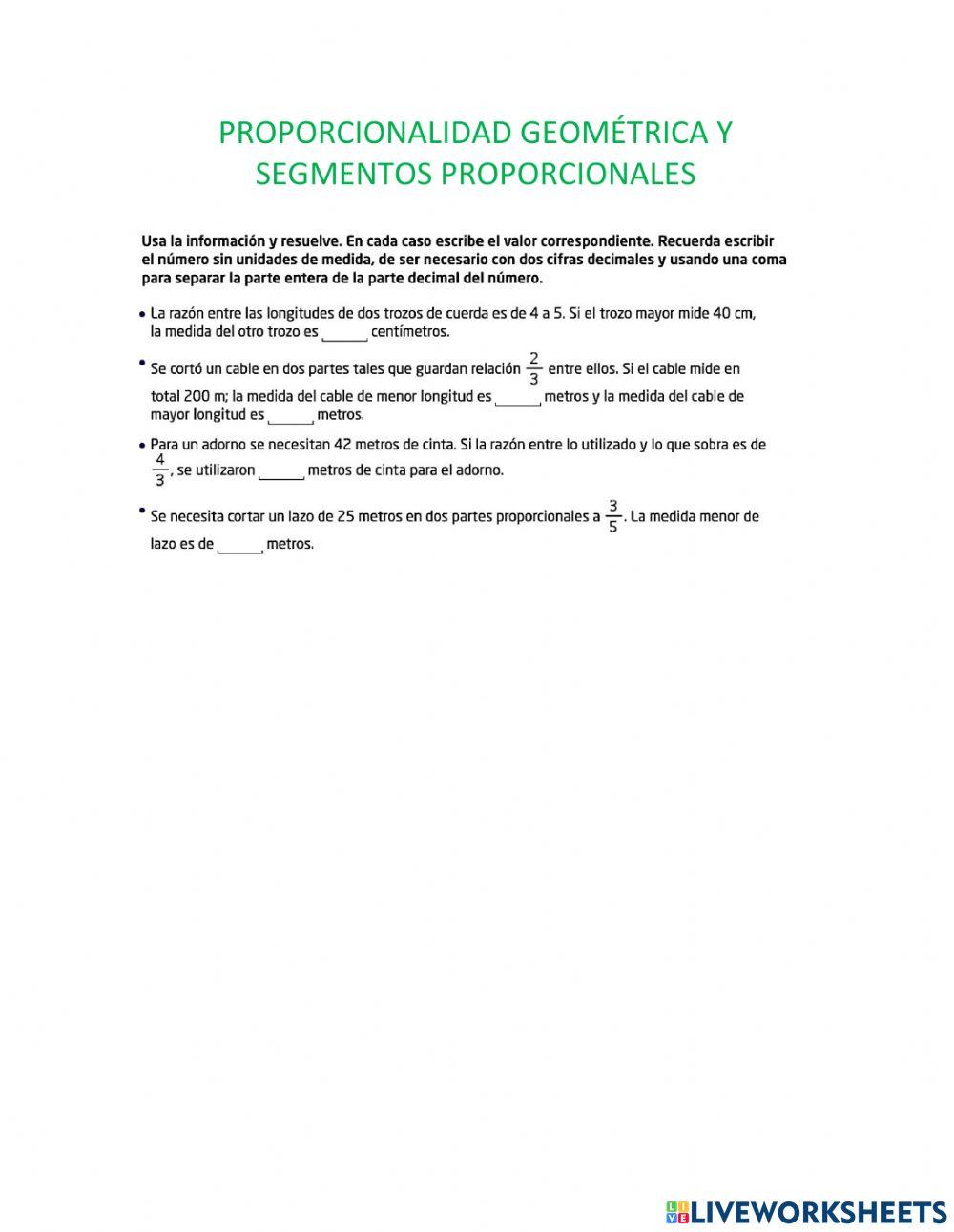 Proporcionalidad geometrica