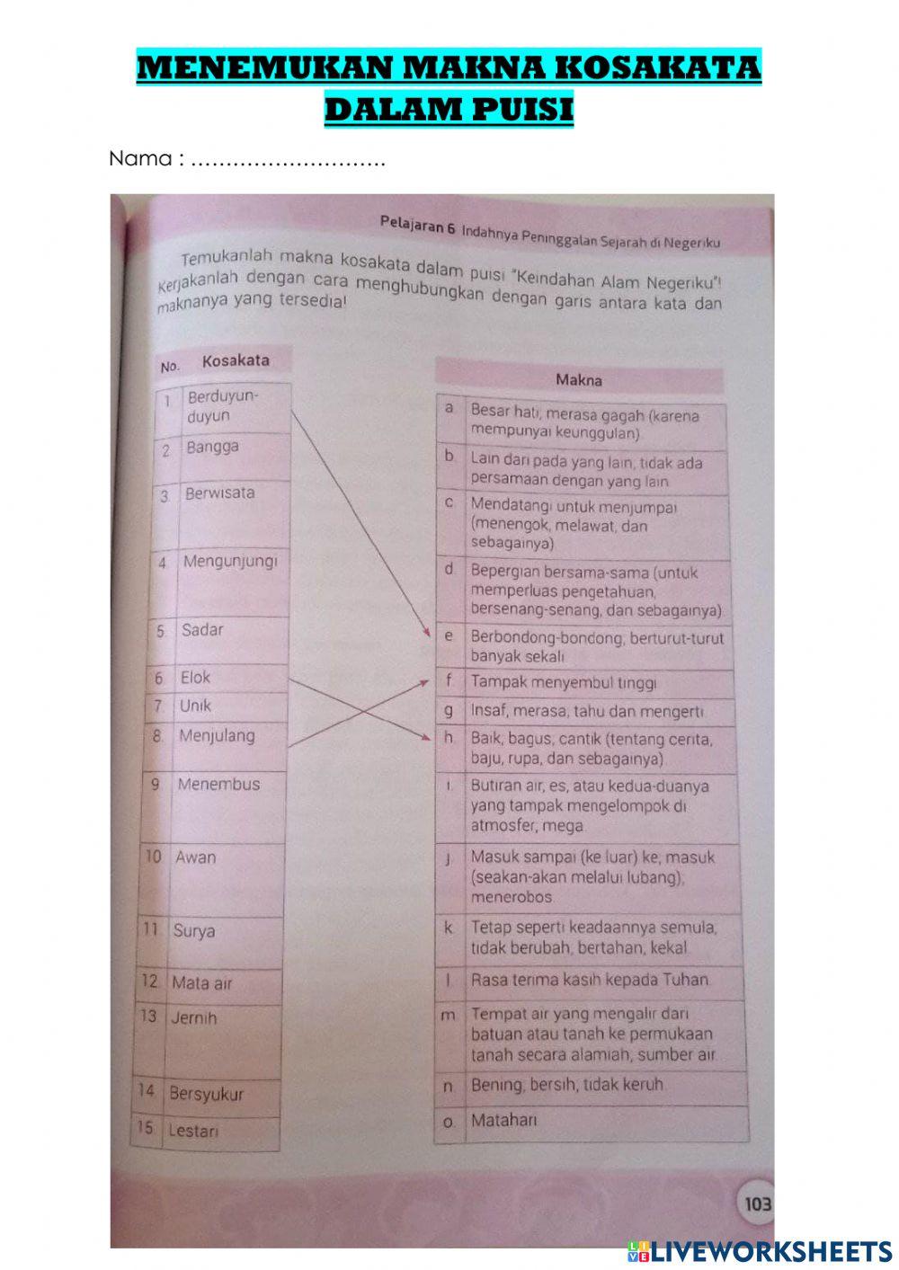 Makna kosakata dalam puisi
