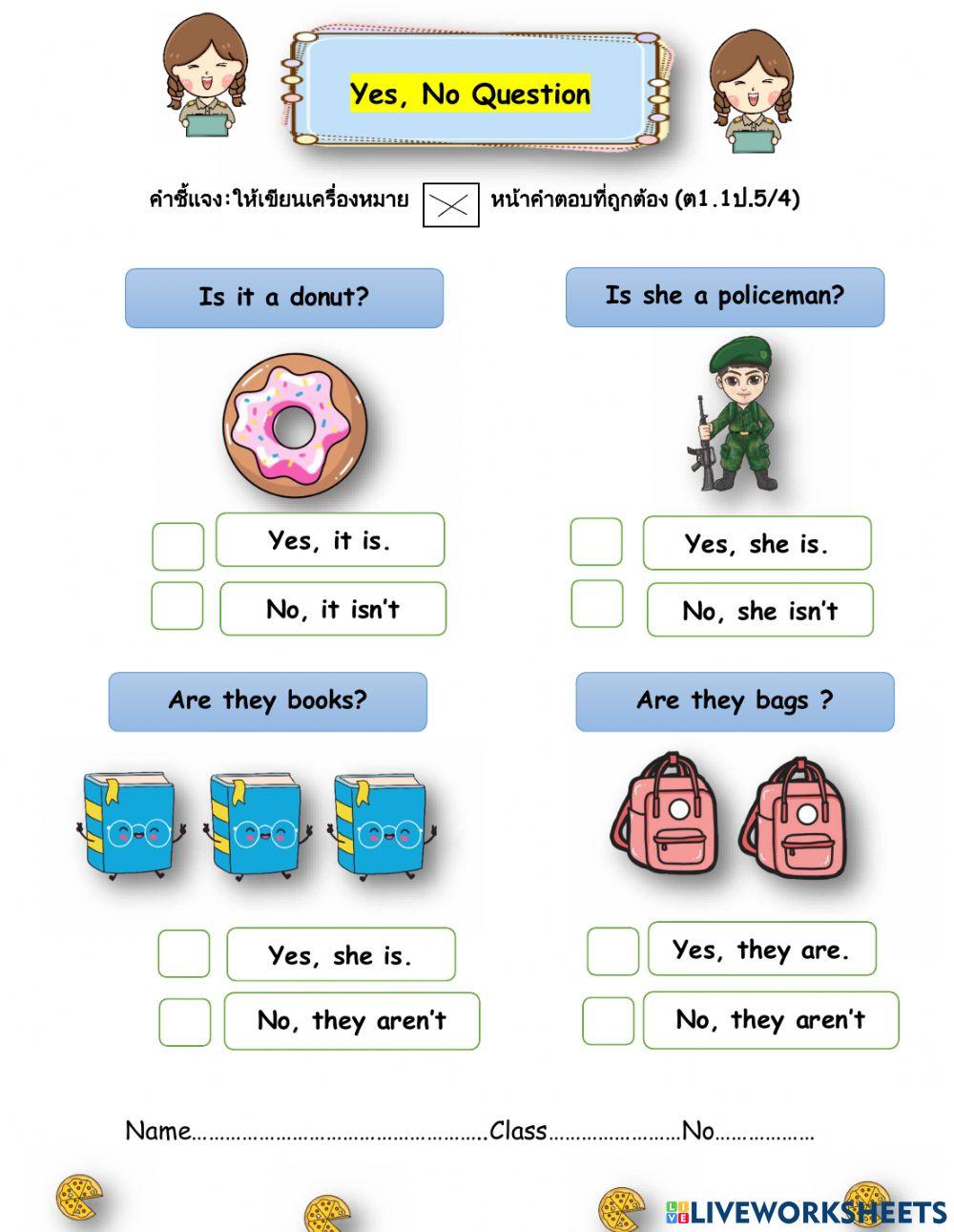 Yse,no Question 1891512 | Krupla11 | Live Worksheets