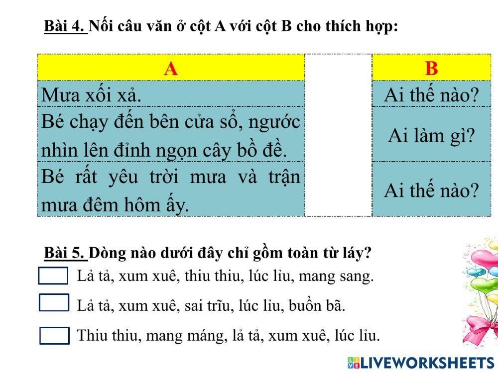 Ôn tập môn Tiếng Việt