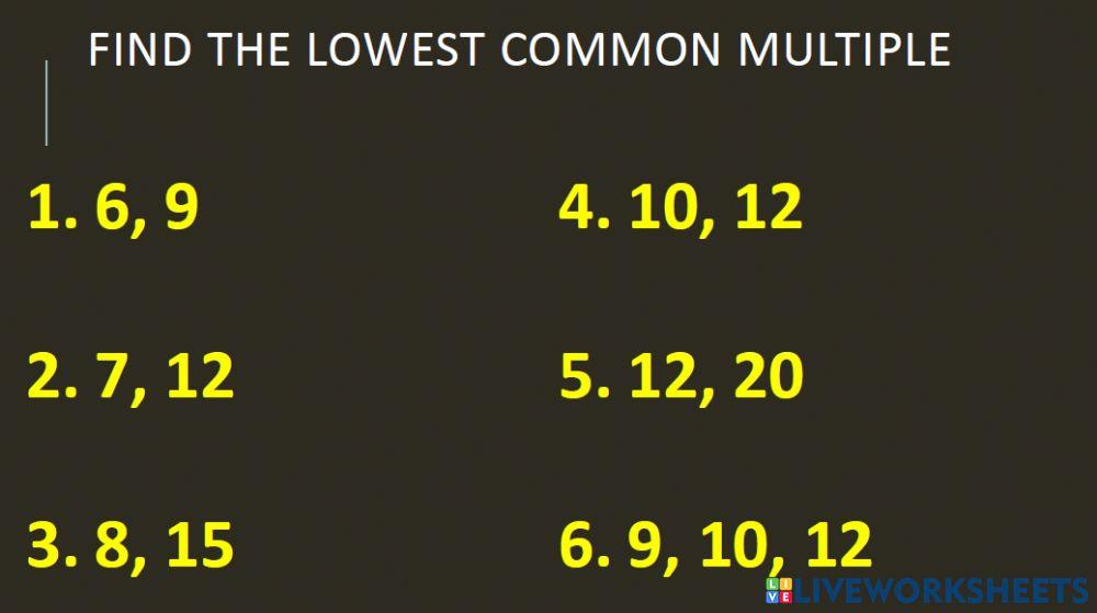 1891700 | Lowest Common Multiple | James Wallace