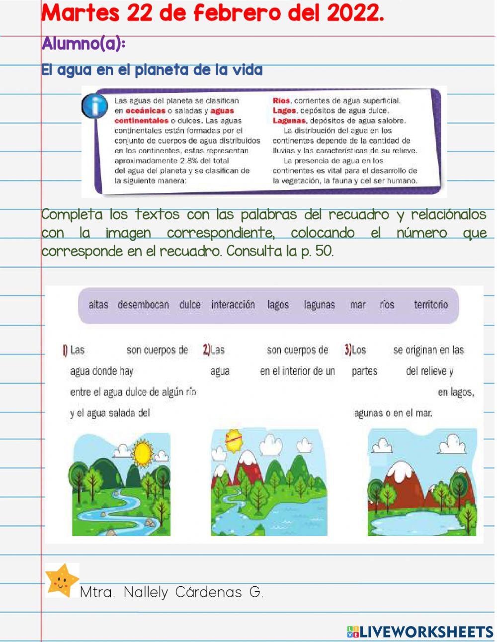 El agua en el planeta de la vida