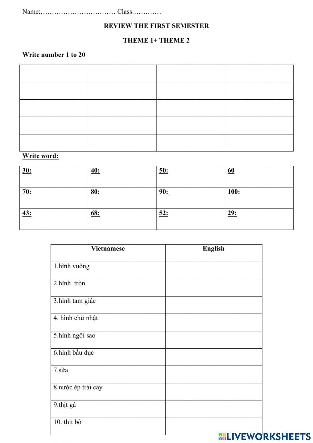 Review vocabularies - Smart start 4