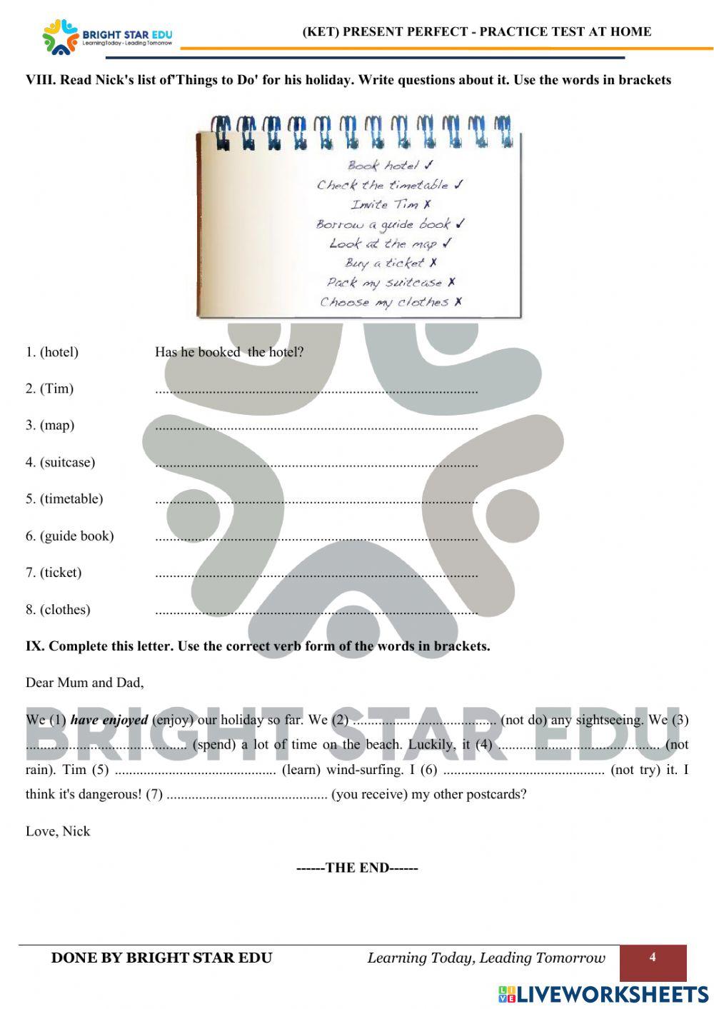 (CLC) Present Perfect - practice at home