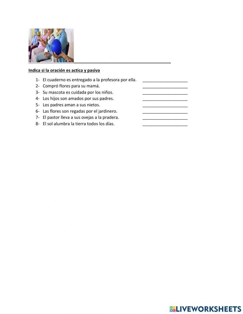 Oraciones activas y pasivas