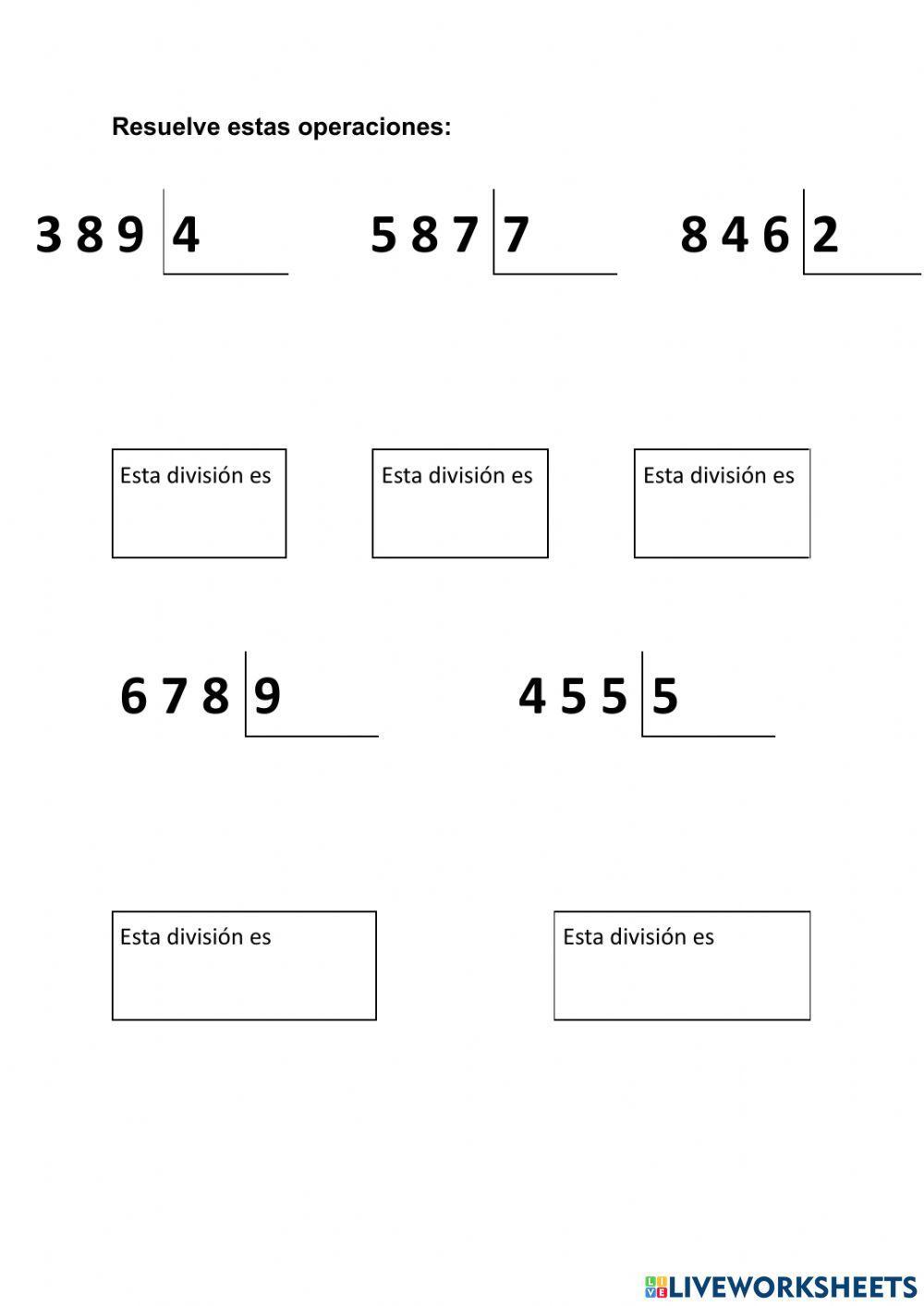 Multiplicaciones y divisiones